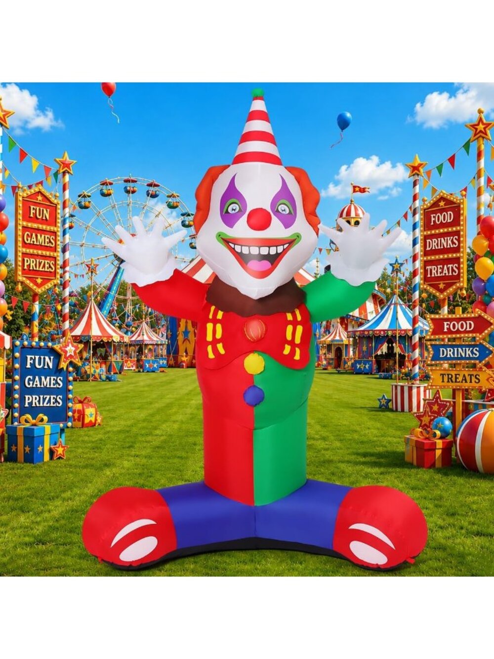 🎃6.2ft Halloween Inflatables Blow Up Yard Decoration With Built-in LEDs Decor